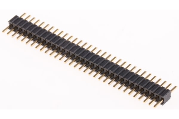 Product image for 32 way 1 row through board header,1.27mm