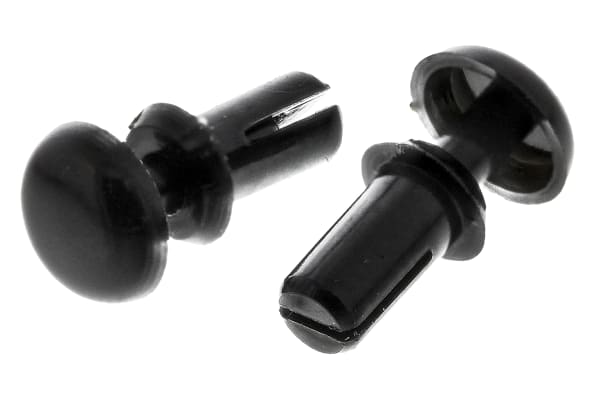 Product image for BLK PLASTIC SNAP-IN RIVET,2.6-2.7MM DIA