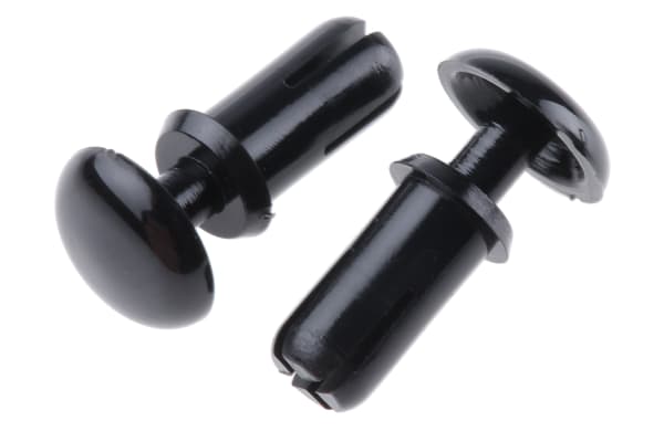 Product image for BLK PLASTIC SNAP-IN RIVET,3.6-3.7MM DIA