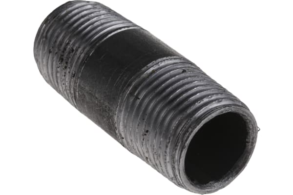 Product image for Black barrel nipple,1/2in BSPT M-M