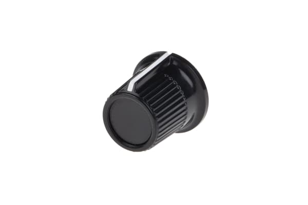 Product image for Black cap knob,16.2mm dia 0.125in shaft