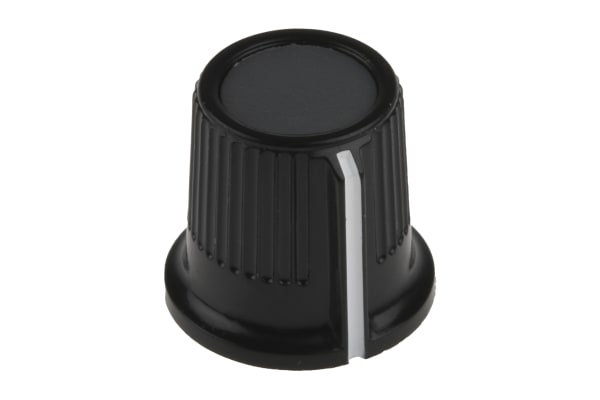 Product image for Grey cap knob,16.2mm dia 6mm shaft