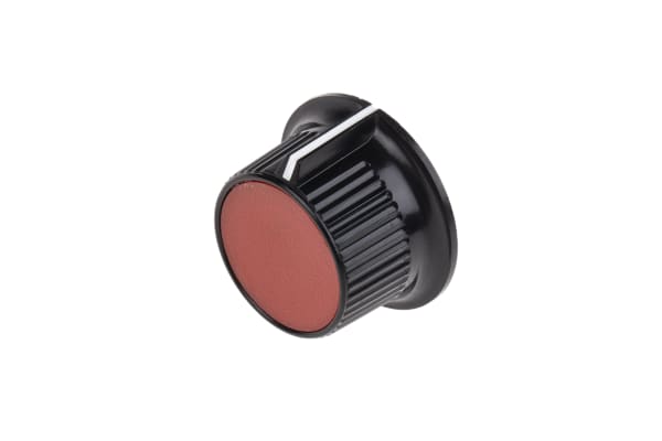 Product image for Red cap knob,28mm dia 0.25in shaft