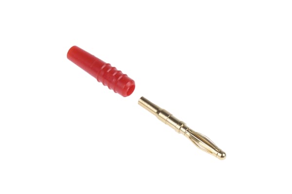 Product image for Red gold plated straight plug,2mm