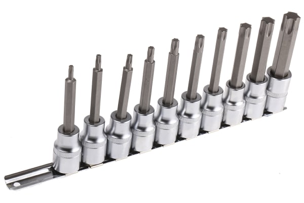 Product image for 10pcs Torx(R) 1/2in drive bit set,100mm