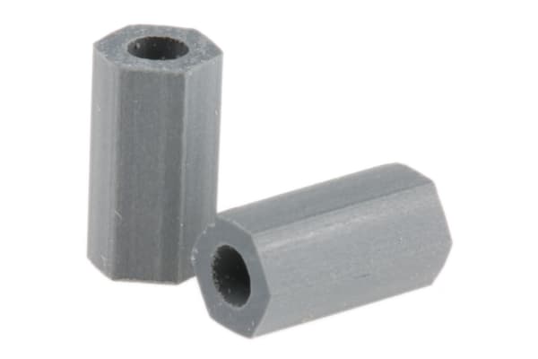 Product image for HEXAGON PLASTIC SPACER,9.5MM L X2.6MM ID