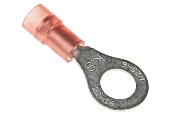 Product image for Red M6 insul ring terminal,0.5-1.5sq.mm