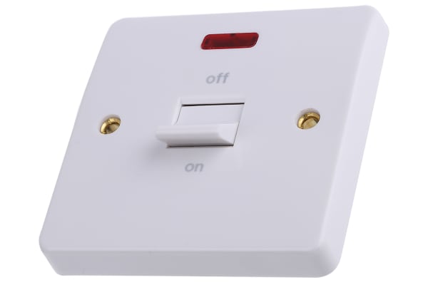 Product image for 32A CONTROL SWITCH NEON WHITE LOGIC PLUS