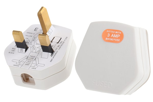 Product image for IS401 MAINS PLUG WH 3AMP