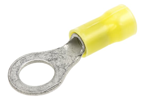 Product image for Ring terminal, PLASTI-GRIP, yellow, M8