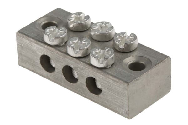 Product image for 3 way double screw earth terminal block