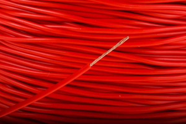 Product image for Red equipment wire,0.25sq.mm 100m