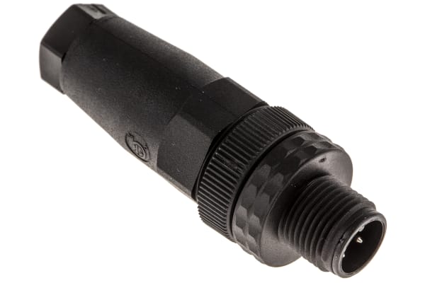 Product image for 4WAY M12 REWIREABLE STRAIGHT PLUG,4A PG7