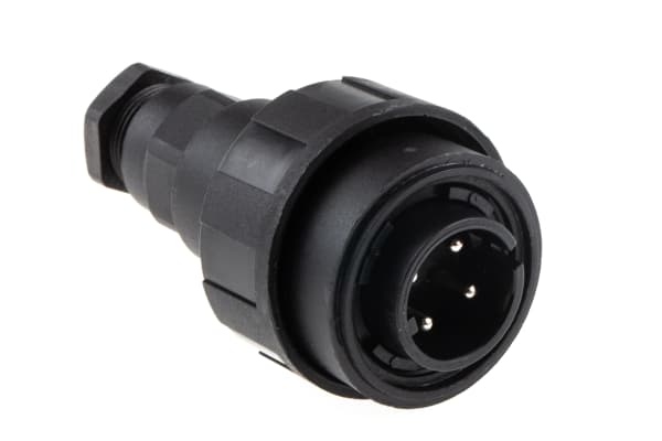 Product image for IP68 4 way screw terminal cable plug,6A