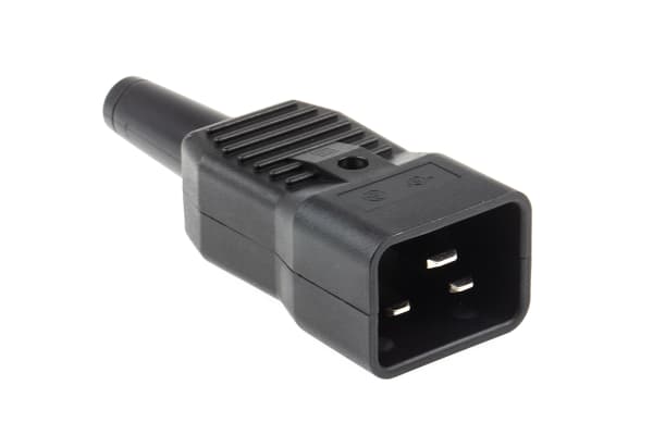 Product image for Schurter C20 Cable Mount IEC Connector Male, 16.0A, 250.0 V