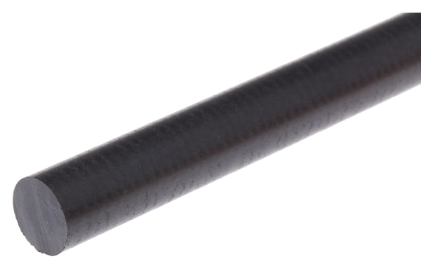 Product image for Black PEEK rod stock,300mm L 10mm dia
