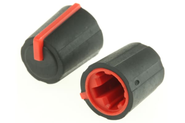 Product image for RED PUSH ON KNOB,11MM DIA 6MM D SHAFT