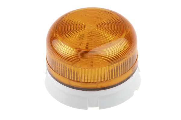 Product image for Klaxon Flashguard QBS Amber Xenon Beacon, 12 V dc, 24 V dc, Flashing, Surface Mount