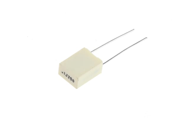 Product image for R82 radial poly cap,100nF 250V 5mm