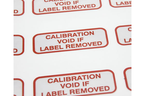 Product image for Red label 'CALIBRATION VOID.REMOVED'