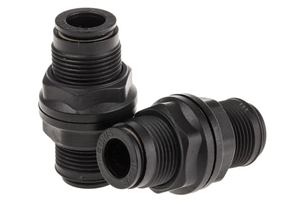 Product image for Pneumatic bulkhead push-in connector,8mm