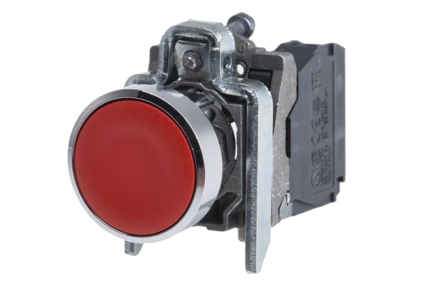 Product image for Push button Flush Red 1NC Complete