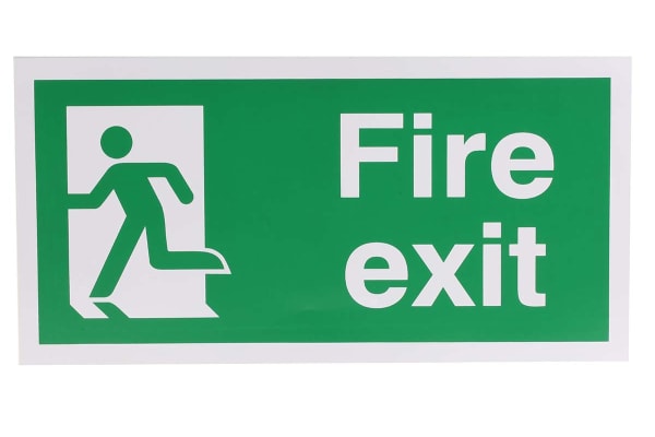 Product image for SAV LABEL 'FIRE EXIT' LEFT+MAN