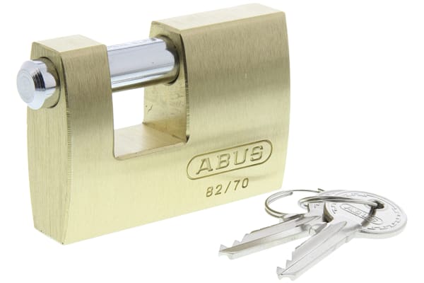 Product image for 5 PIN ABUS BRASS SHUTTER PADLOCK,70MM