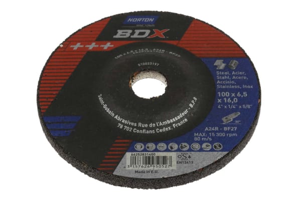 Product image for DISHED CTRE METAL GRIND DISC,100X6.5MM