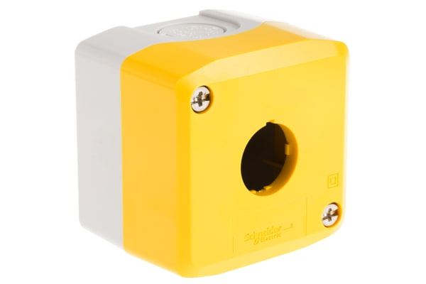 Product image for Empty Pushbutton enclosure Yellow 1 Hole