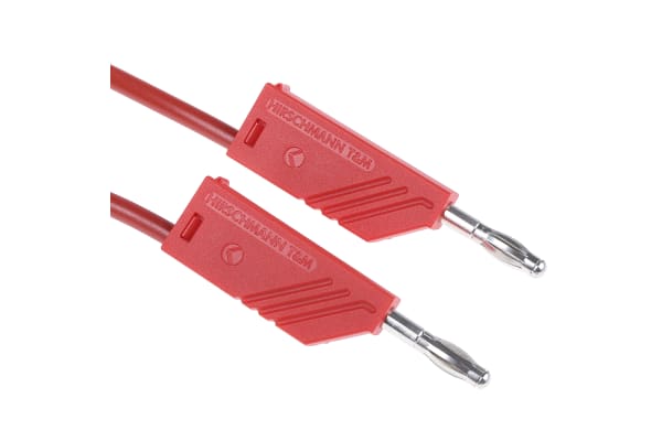 Product image for 0.5m red moulded test lead,4mm plug