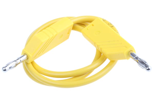 Product image for 0.5m yellow moulded test lead,4mm plug