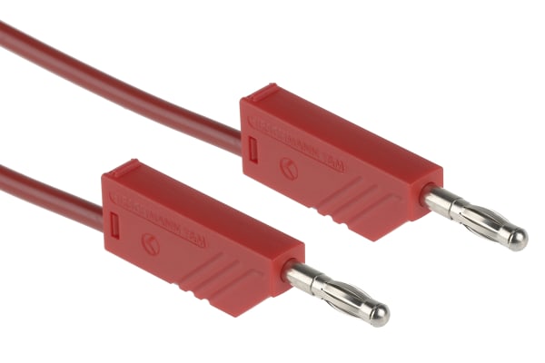 Product image for 1m red moulded test lead,4mm plug