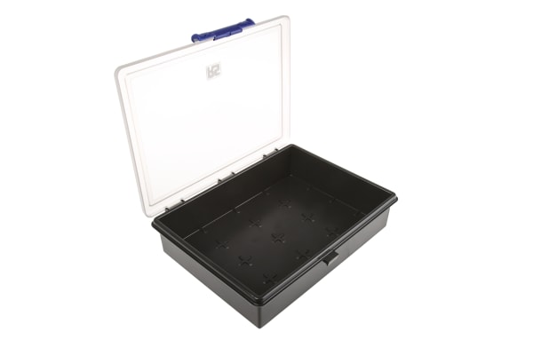 Product image for Raaco Grey, Transparent PP, Adjustable Compartment Box, 56mm x 240mm x 195mm