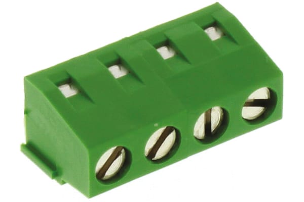 Product image for 4 way PCB screw terminal,5mm pitch