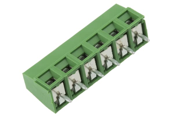 Product image for 6 way PCB screw terminal,5mm pitch