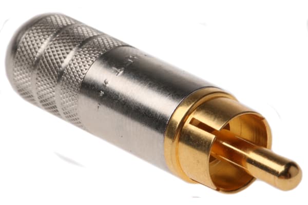 Product image for GOLD PHONO PLUG WITH NICKEL HANDLE