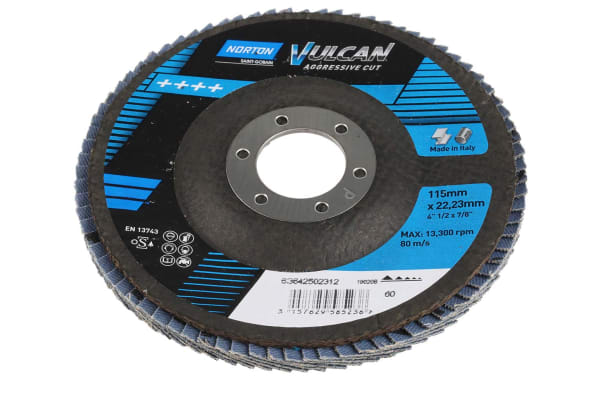 Product image for VULCAN ZIRCONIA FLAP DISC 115MM GRIT 60