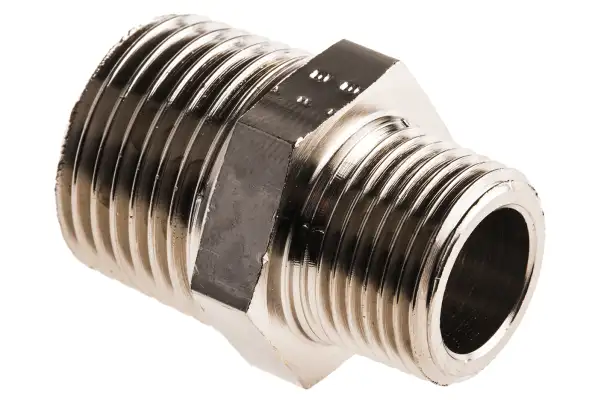 Product image for Male BSPT nipple adaptor,R3/8xR1/2