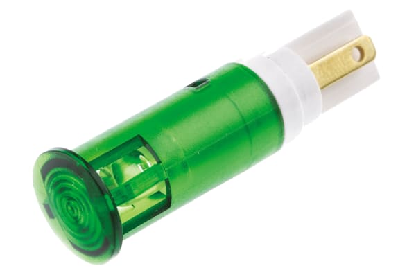 Product image for 10MM GREEN LED PANEL INDICATOR,24VAC/DC