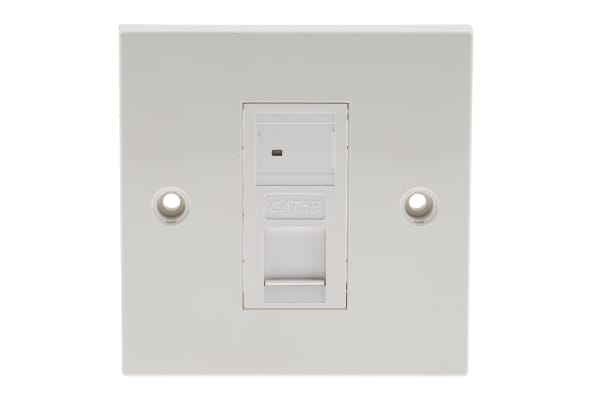 Product image for 1xRJ45 Cat5e UTP socket wallplate