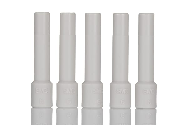 Product image for White push-in one touch plug fitting,6mm