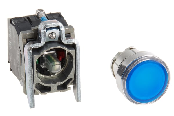 Product image for Push button Illuminated Blue LED 24V