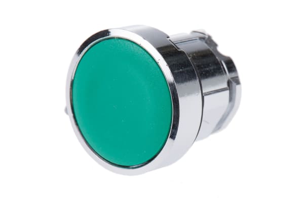 Product image for Green latching flush pushbutton switch