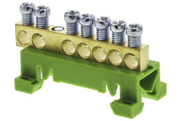 Product image for 7 WAY DIN RAIL MOUNTING GROUND BAR