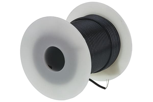 Product image for Wire 22 AWG 600V UL1015 Black 30m