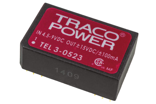 Product image for TEL3-0523 ISOLATED DC-DC,+/-15V 3W.