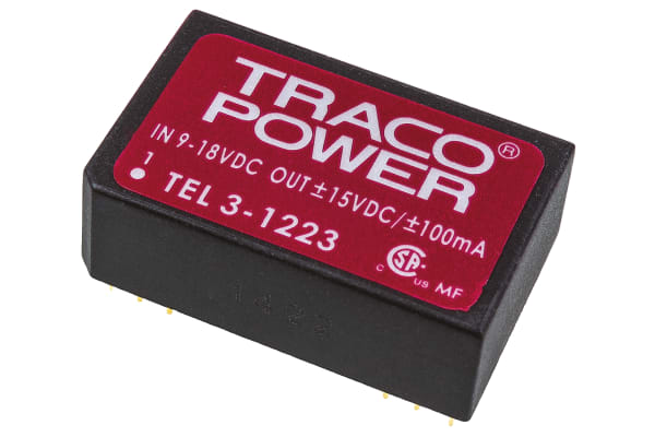 Product image for TEL3-1223 isolated DC-DC,+/-15V 3W