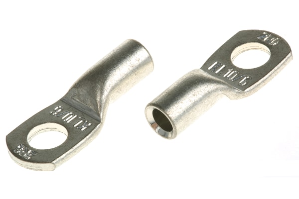 Product image for Klauke Uninsulated Ring Terminal, M6 Stud Size, 10mm² to 10mm² Wire Size