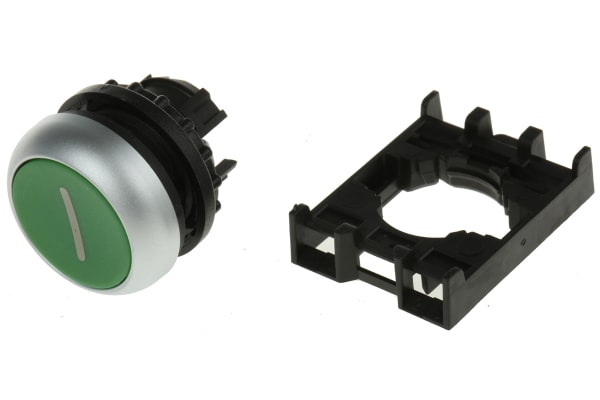 Product image for GREEN W/SYMBOL FLUSH PUSHBUTTON SWITCH